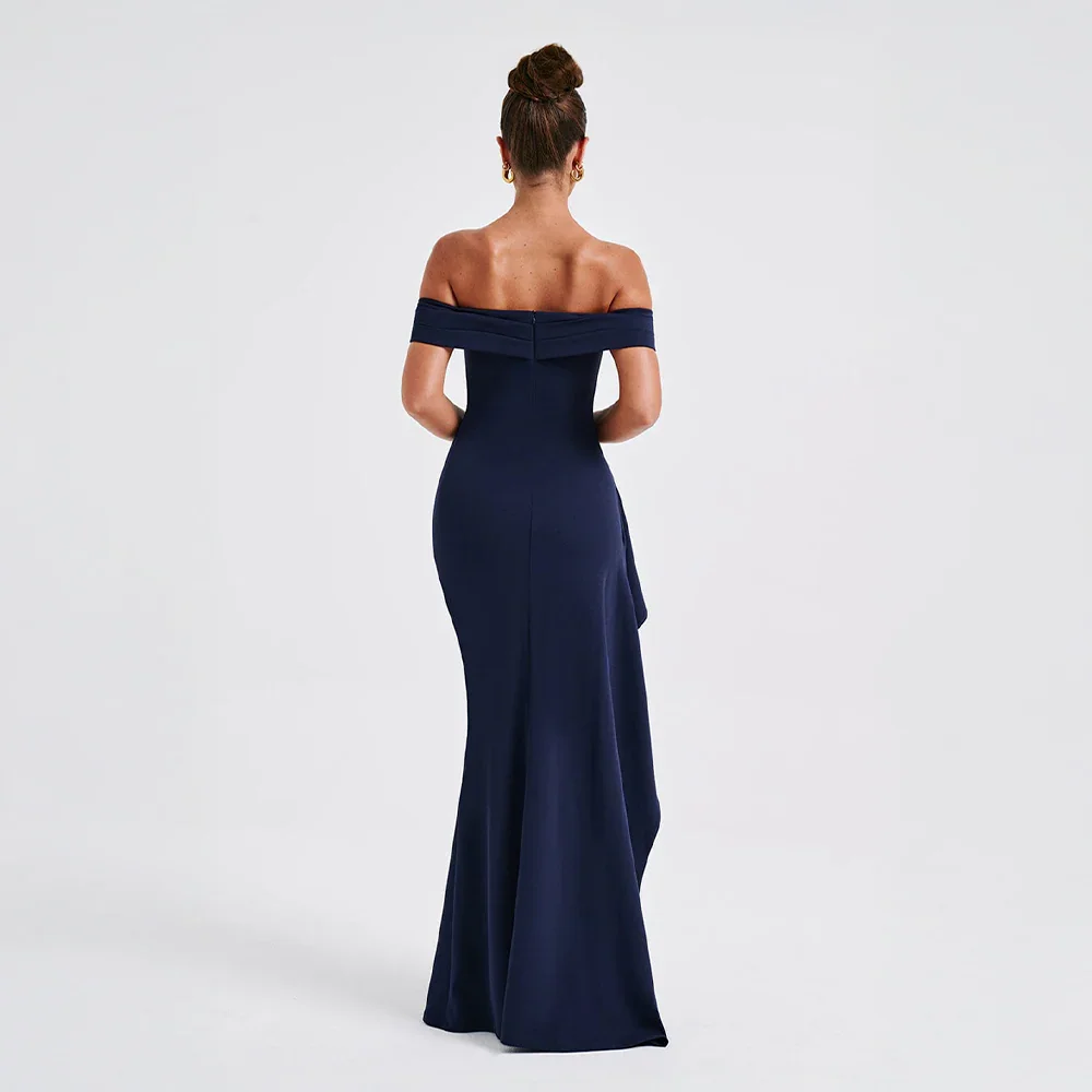 Kitty | Women's Off-the-Shoulder Maxi Evening Dress with Side Slit
