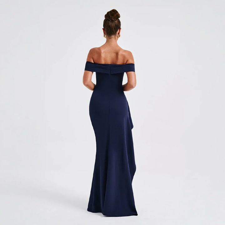 Kitty | Women's Off-the-Shoulder Maxi Evening Dress with Side Slit
