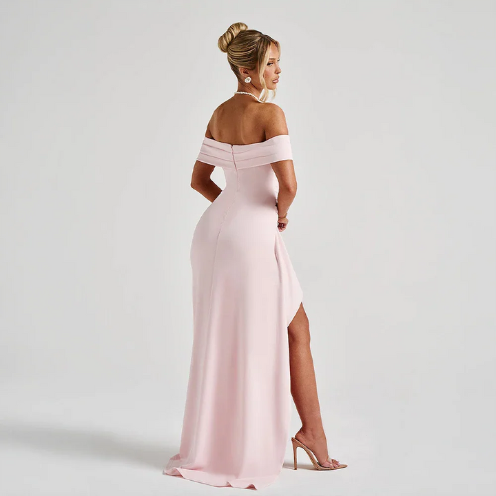 Kitty | Women's Off-the-Shoulder Maxi Evening Dress with Side Slit