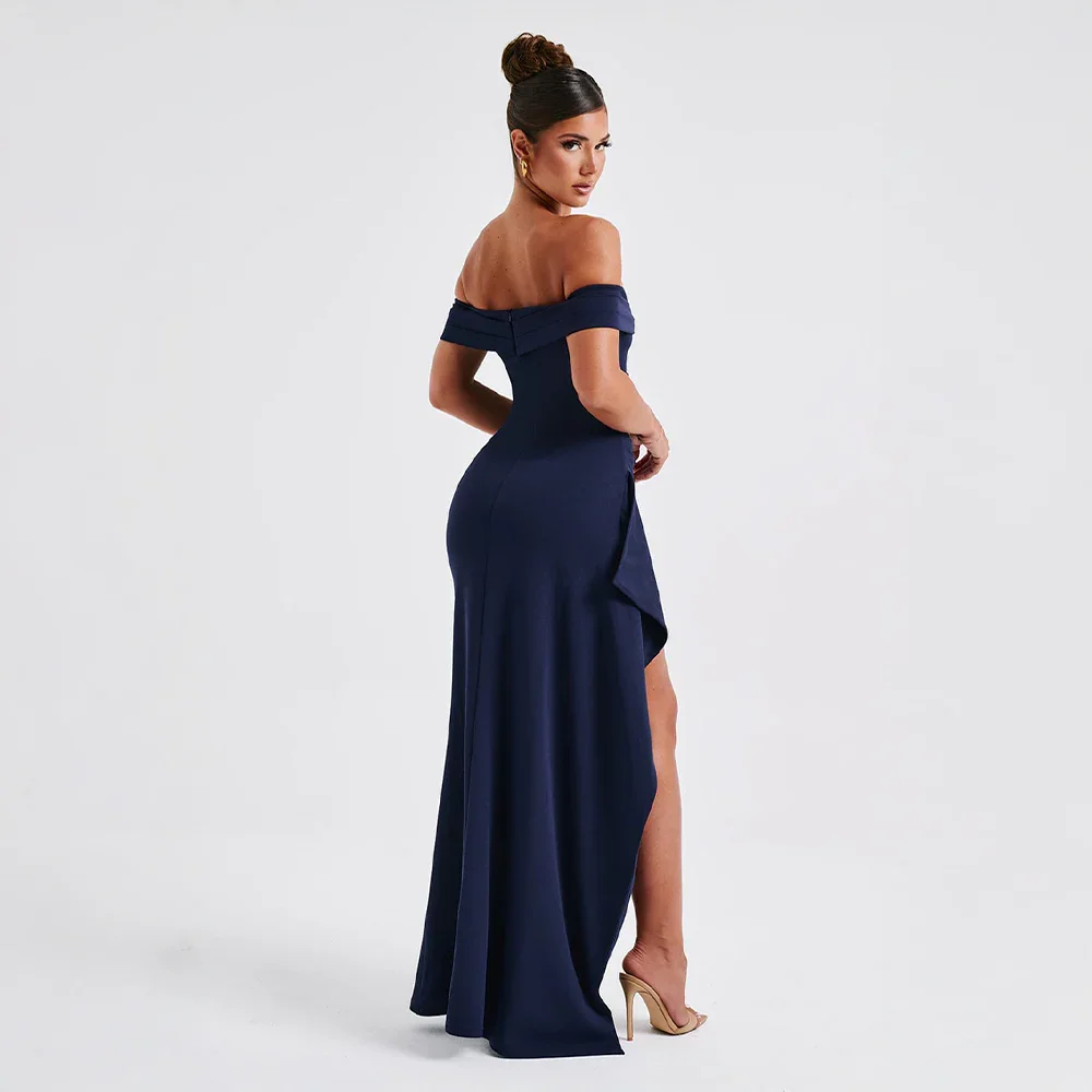 Kitty | Women's Off-the-Shoulder Maxi Evening Dress with Side Slit