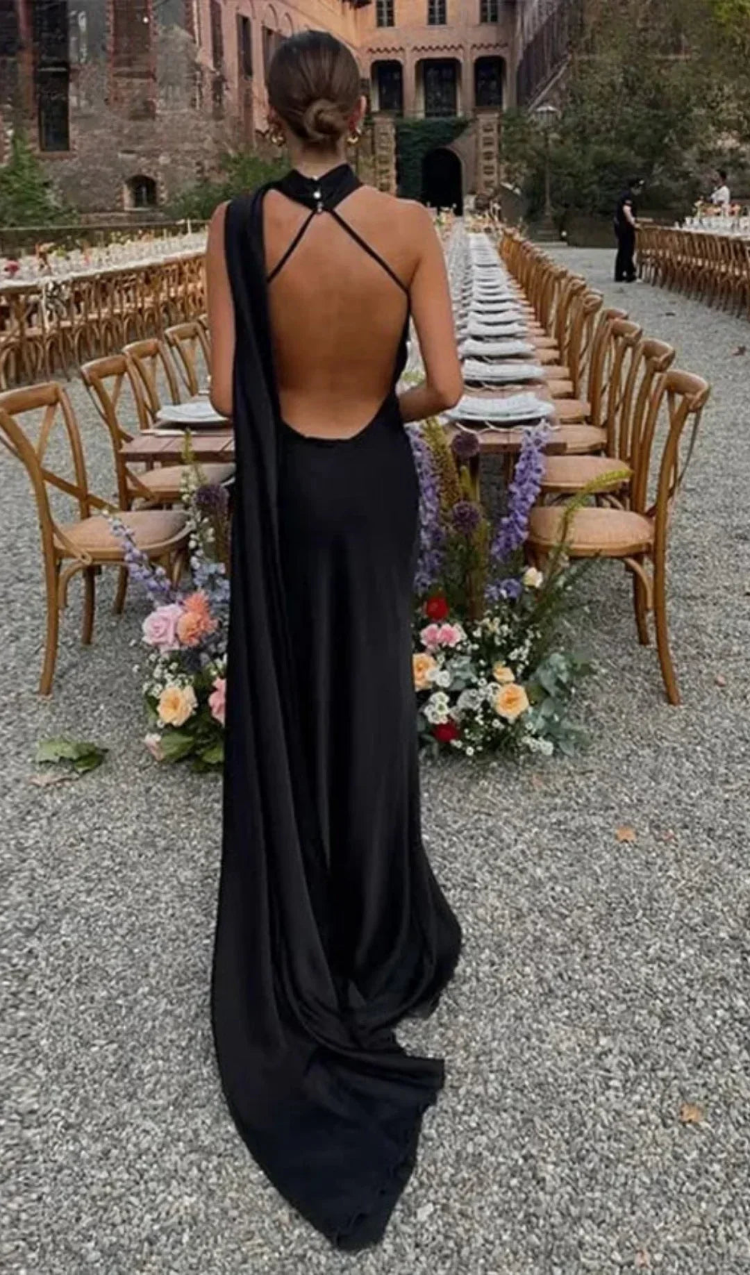 Rowena | Women's Draped One-Shoulder Maxi Dress Asymmetric Strap