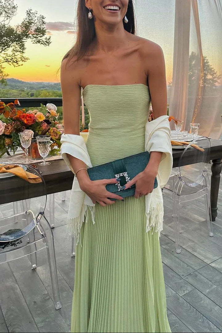 Isla | Women's Pleated Maxi Dress Long Fluid Occasion Cut