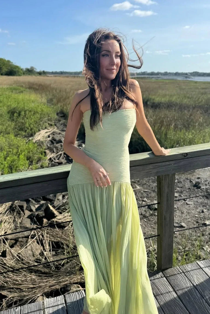 Isla | Women's Pleated Maxi Dress Long Fluid Occasion Cut