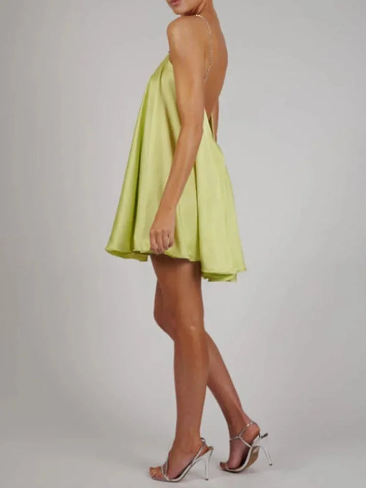 Isabella | Women's Fluid Mini Party Dress Decorative Chain Detail
