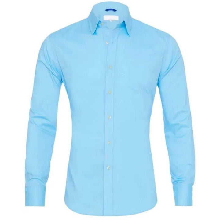 Roben | Men's Non-Crease Long Sleeve Shirt with Hidden Inner Zip