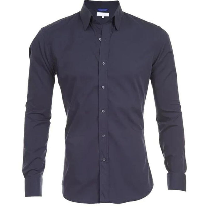 Roben | Men's Non-Crease Long Sleeve Shirt with Hidden Inner Zip