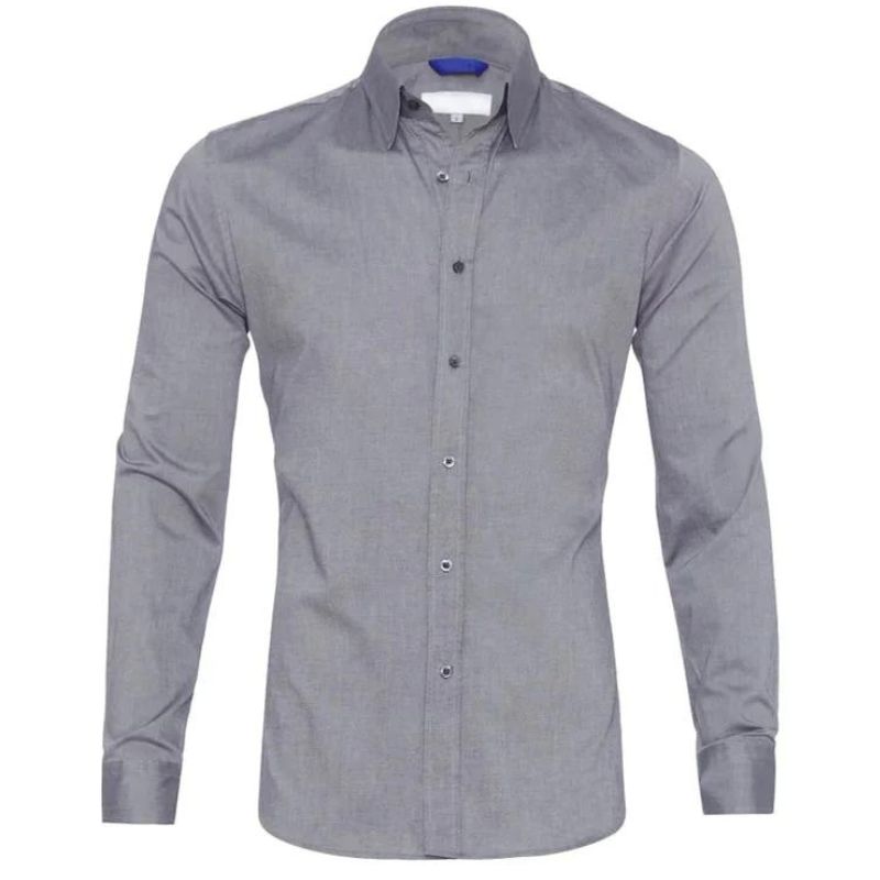 Roben | Men's Non-Crease Long Sleeve Shirt with Hidden Inner Zip