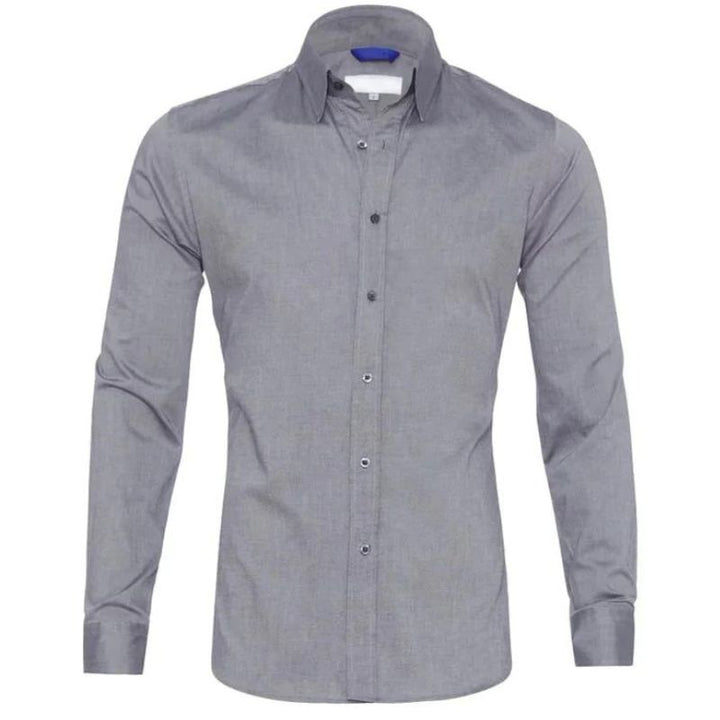 Roben | Men's Non-Crease Long Sleeve Shirt with Hidden Inner Zip