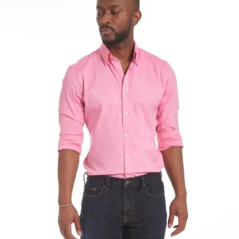 Roben | Men's Non-Crease Long Sleeve Shirt with Hidden Inner Zip