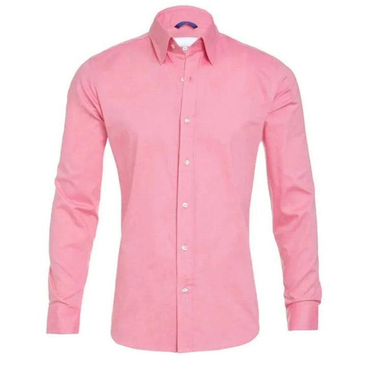 Roben | Men's Non-Crease Long Sleeve Shirt with Hidden Inner Zip