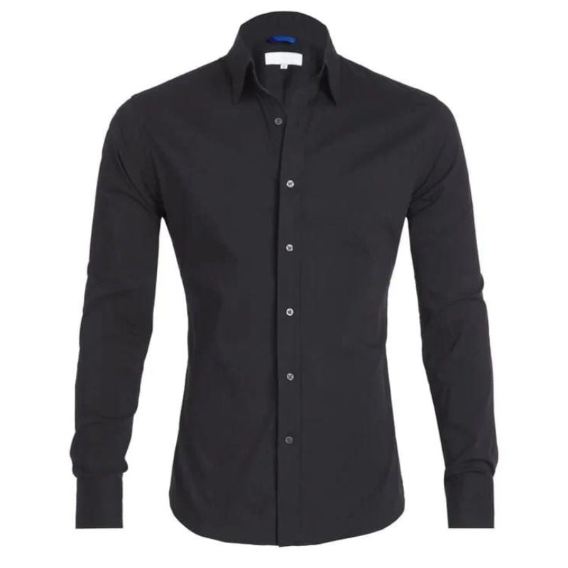 Roben | Men's Non-Crease Long Sleeve Shirt with Hidden Inner Zip
