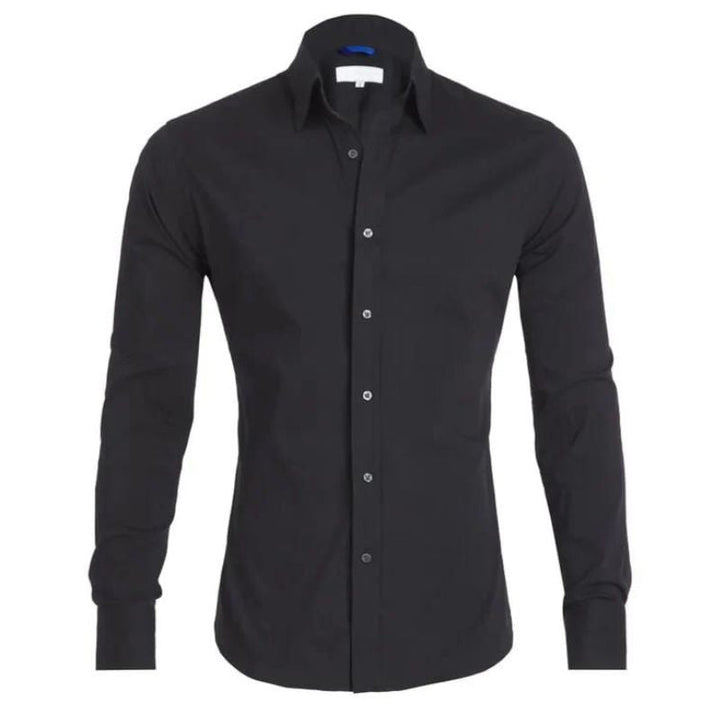 Roben | Men's Non-Crease Long Sleeve Shirt with Hidden Inner Zip