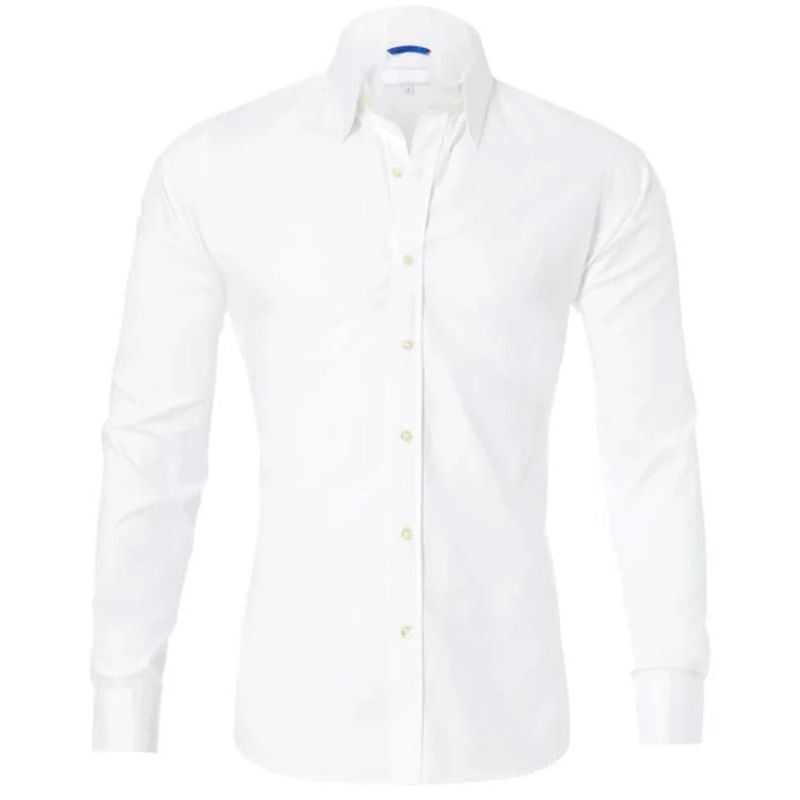 Roben | Men's Non-Crease Long Sleeve Shirt with Hidden Inner Zip