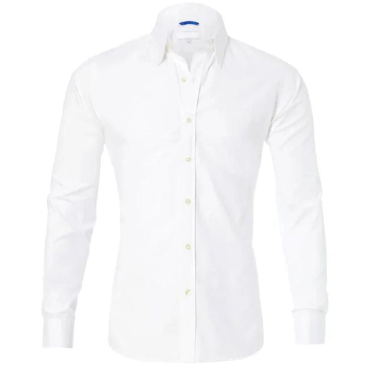 Roben | Men's Non-Crease Long Sleeve Shirt with Hidden Inner Zip