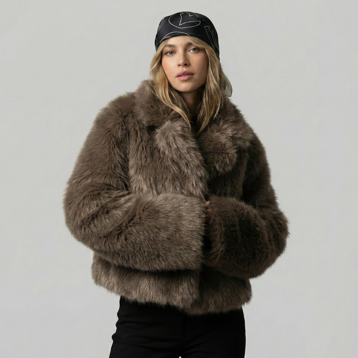 Leah | Women's Faux Fur Coat Long Sleeve Soft Plush Winter Coat