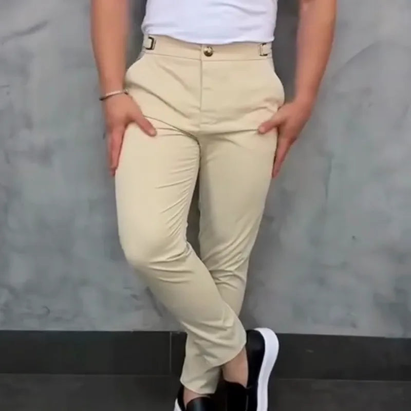 Felicity | Women's Slim Fit Stretch Chino Trousers Mid-Rise Side Pockets