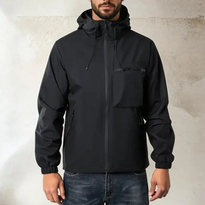 Abbie | Women's Hooded Rain Jacket Zip Front Multi-Pocket Regular Fit