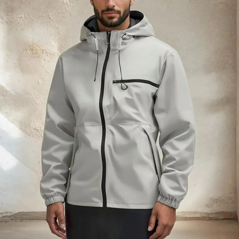 Abbie | Women's Hooded Rain Jacket Zip Front Multi-Pocket Regular Fit