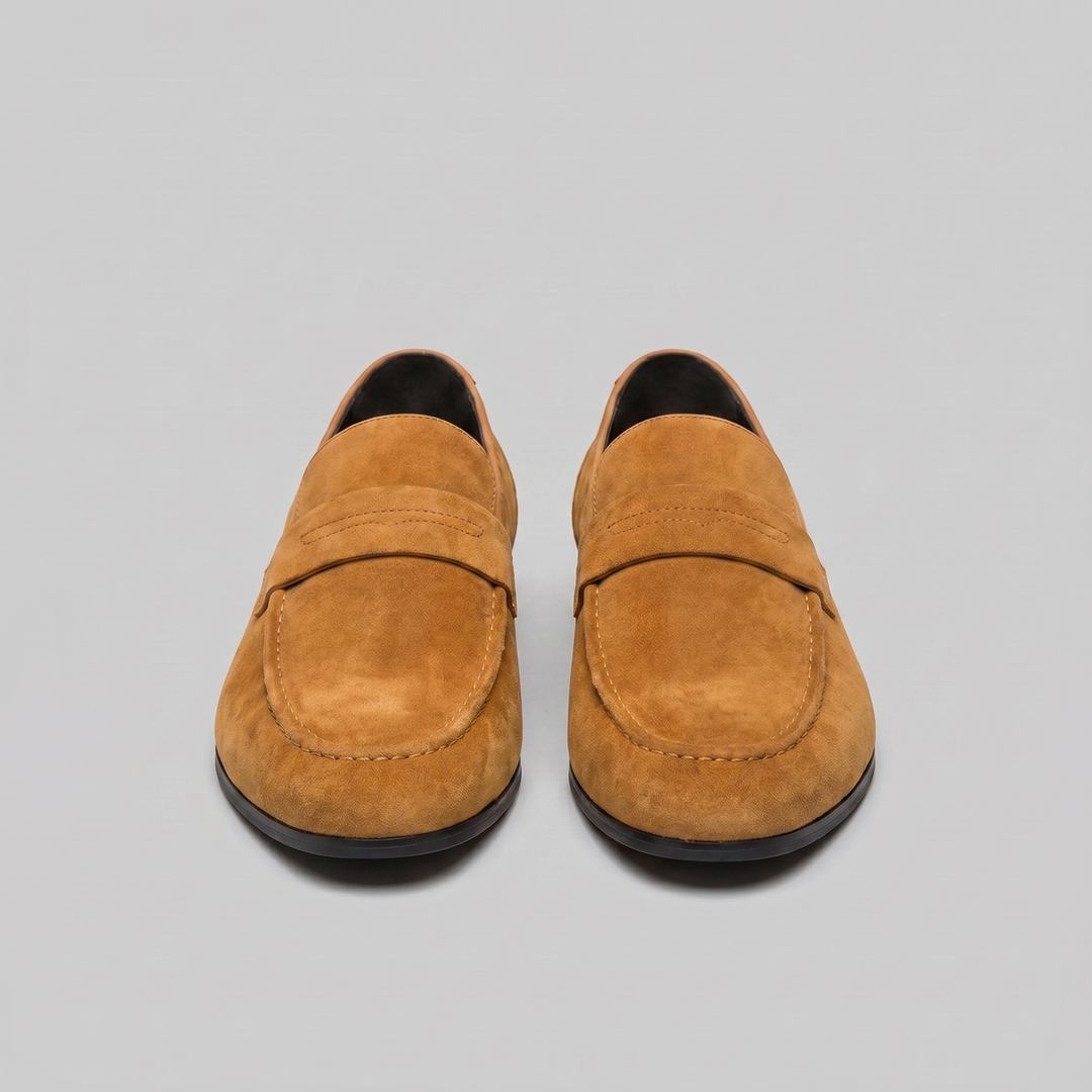 Dominic | Men's Suede-Effect Penny Loafers Moccasin Stitching