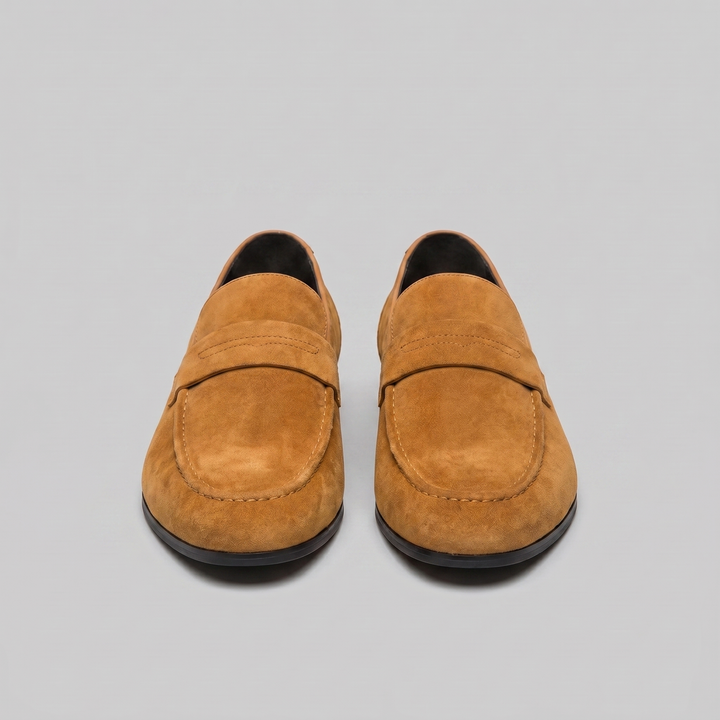 Dominic | Men's Suede-Effect Penny Loafers Moccasin Stitching