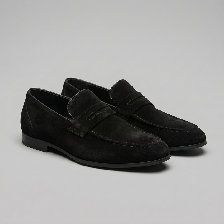 Dominic | Men's Suede-Effect Penny Loafers Moccasin Stitching
