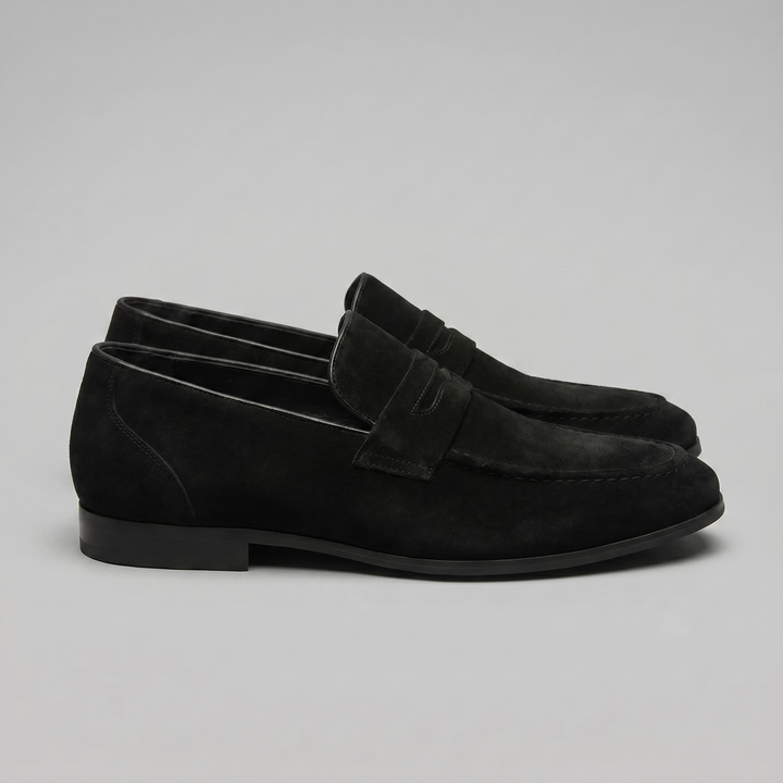 Dominic | Men's Suede-Effect Penny Loafers Moccasin Stitching