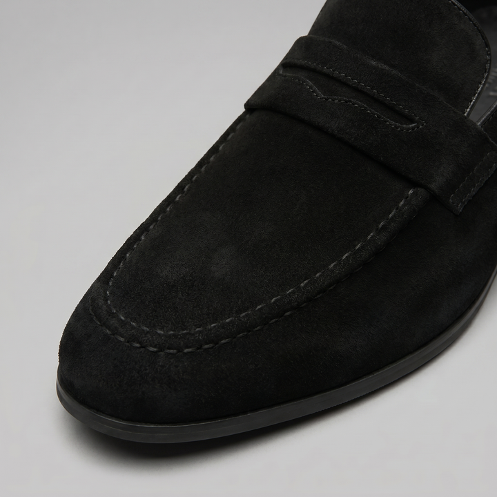 Dominic | Men's Suede-Effect Penny Loafers Moccasin Stitching