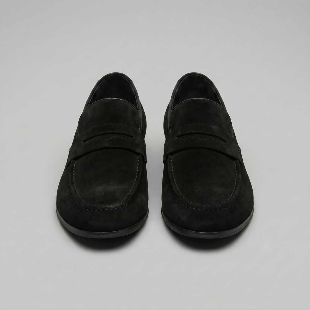 Dominic | Men's Suede-Effect Penny Loafers Moccasin Stitching