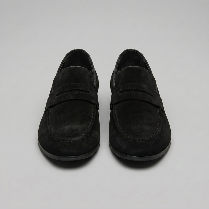 Dominic | Men's Suede-Effect Penny Loafers Moccasin Stitching