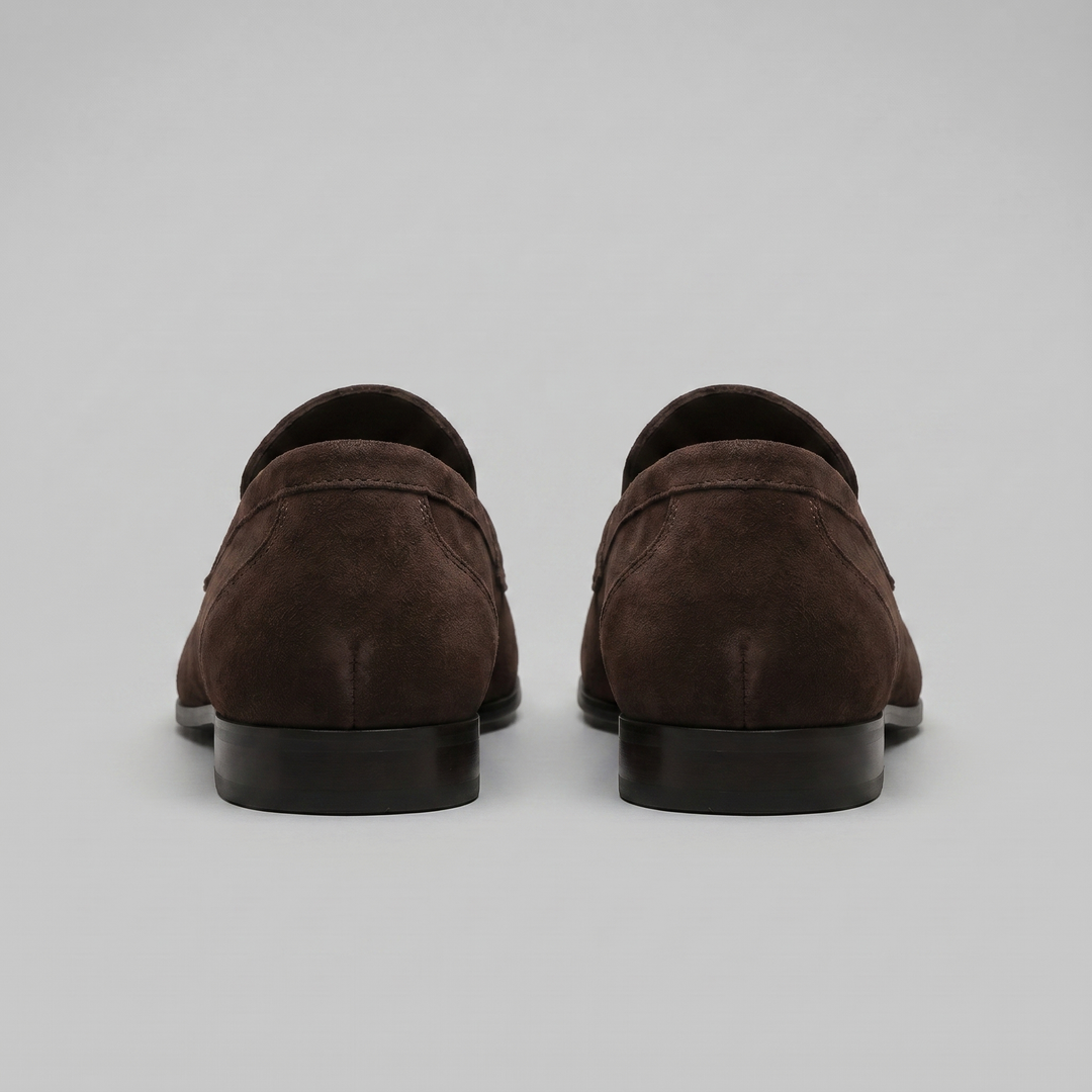 Dominic | Men's Suede-Effect Penny Loafers Moccasin Stitching