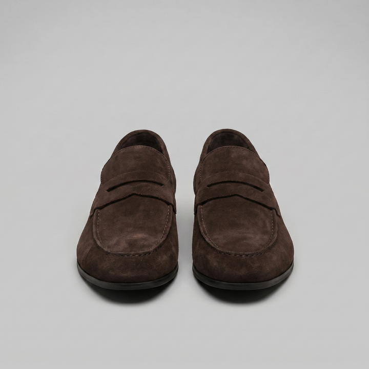 Dominic | Men's Suede-Effect Penny Loafers Moccasin Stitching