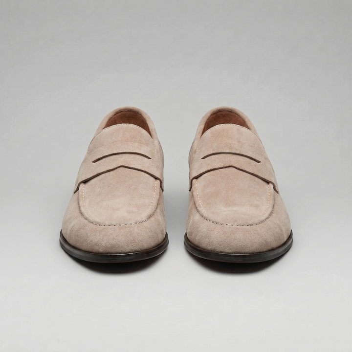 Dominic | Men's Suede-Effect Penny Loafers Moccasin Stitching