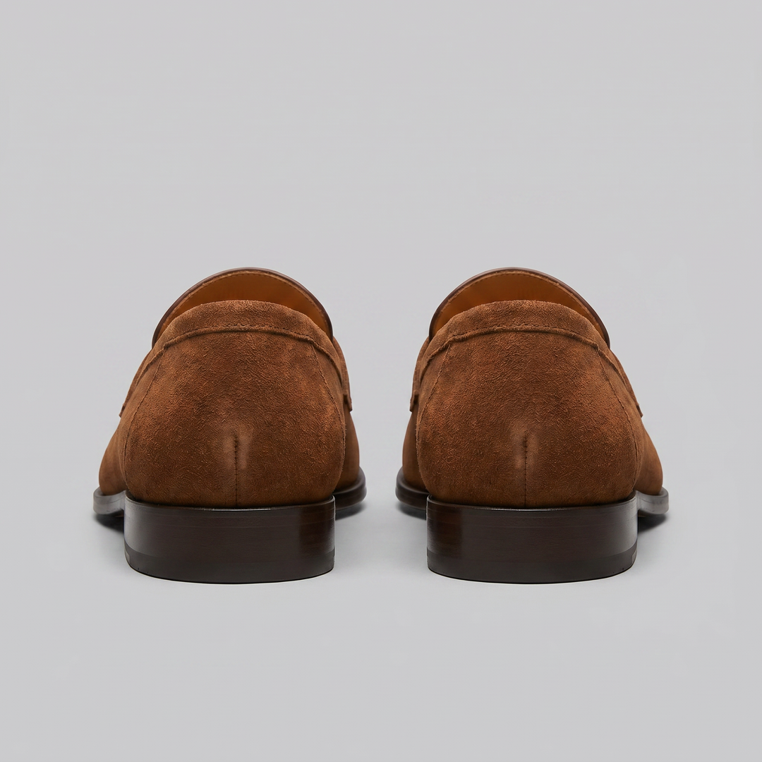 Dominic | Men's Suede-Effect Penny Loafers Moccasin Stitching