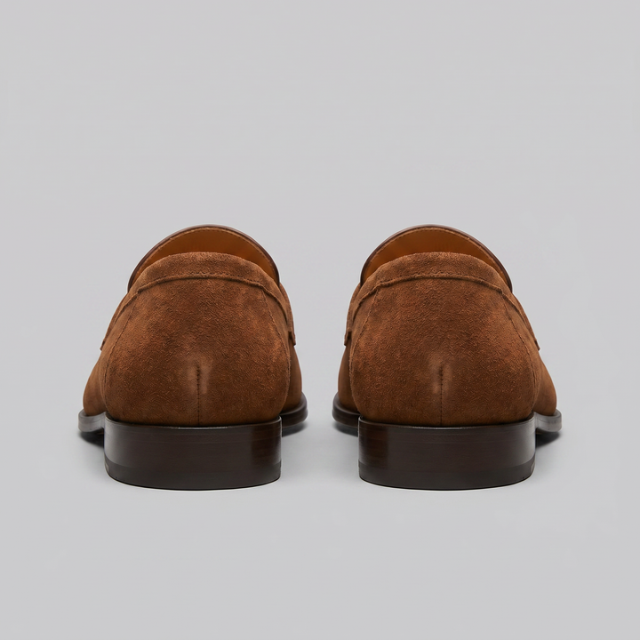 Dominic | Men's Suede-Effect Penny Loafers Moccasin Stitching
