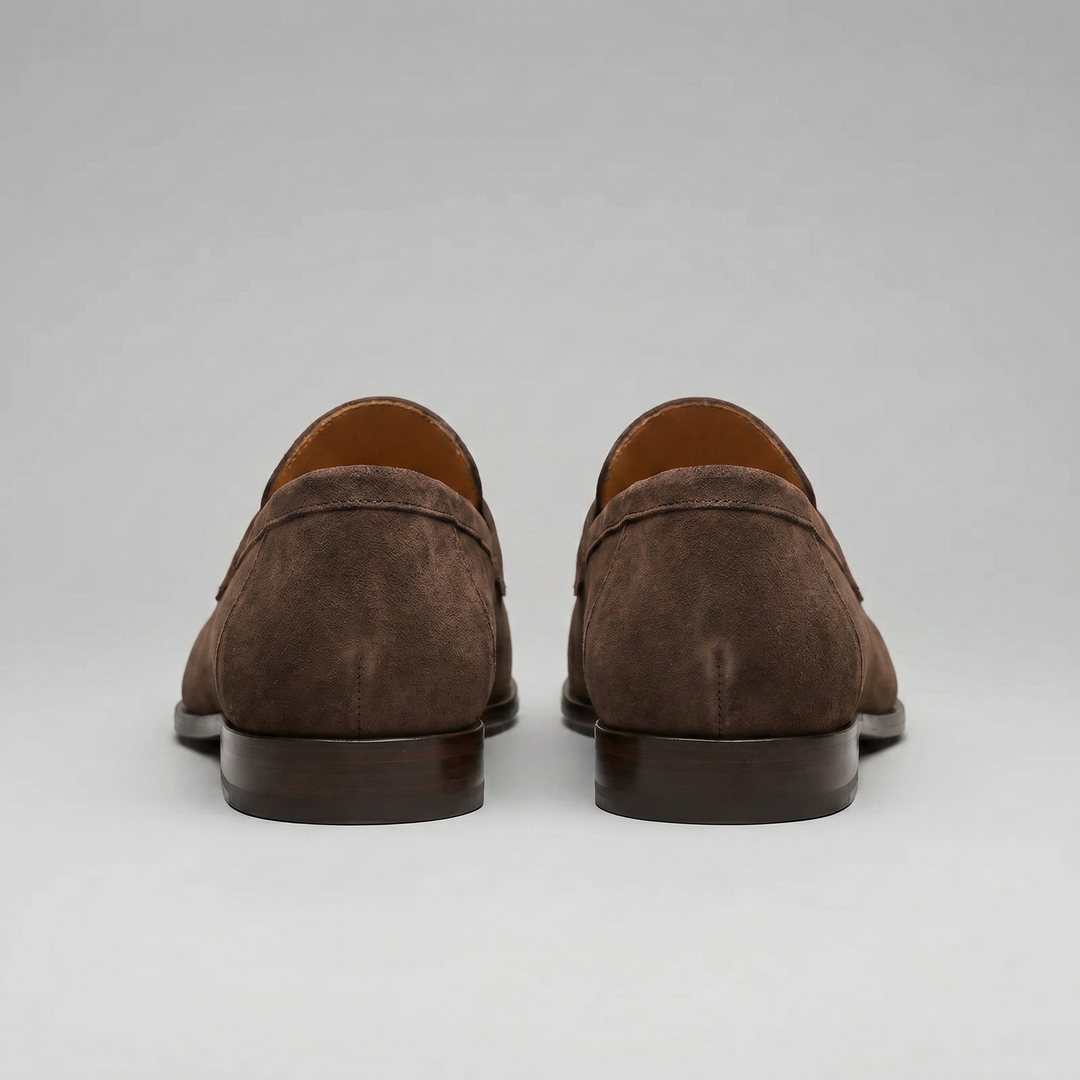 Dominic | Men's Suede-Effect Penny Loafers Moccasin Stitching