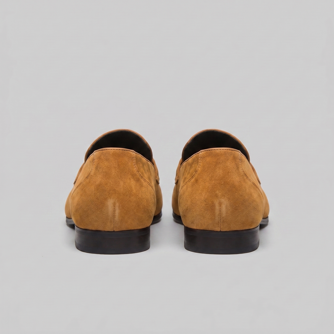 Dominic | Men's Suede-Effect Penny Loafers Moccasin Stitching