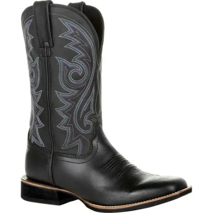 Women’s Western Cowboy Boots – Embroidered Mid-Calf Style for Casual Wear