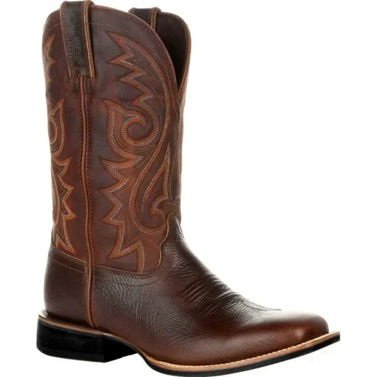 Women’s Western Cowboy Boots – Embroidered Mid-Calf Style for Casual Wear
