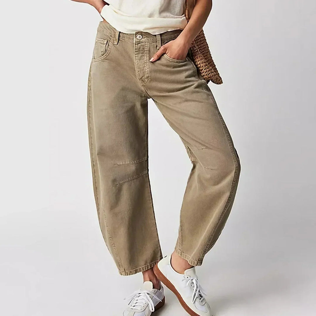 Virginia | Women's High-Waisted Barrel Leg Trousers