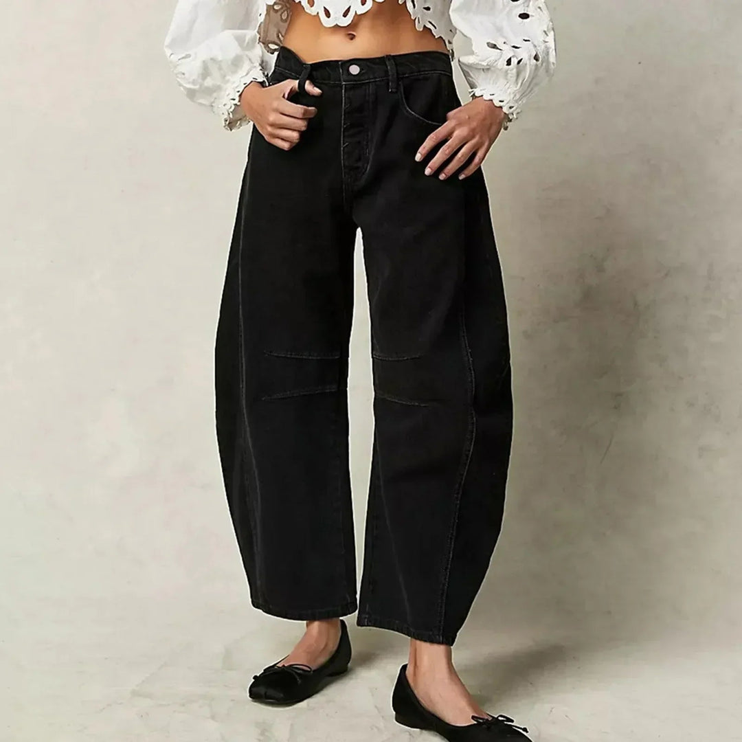 Virginia | Women's High-Waisted Barrel Leg Trousers