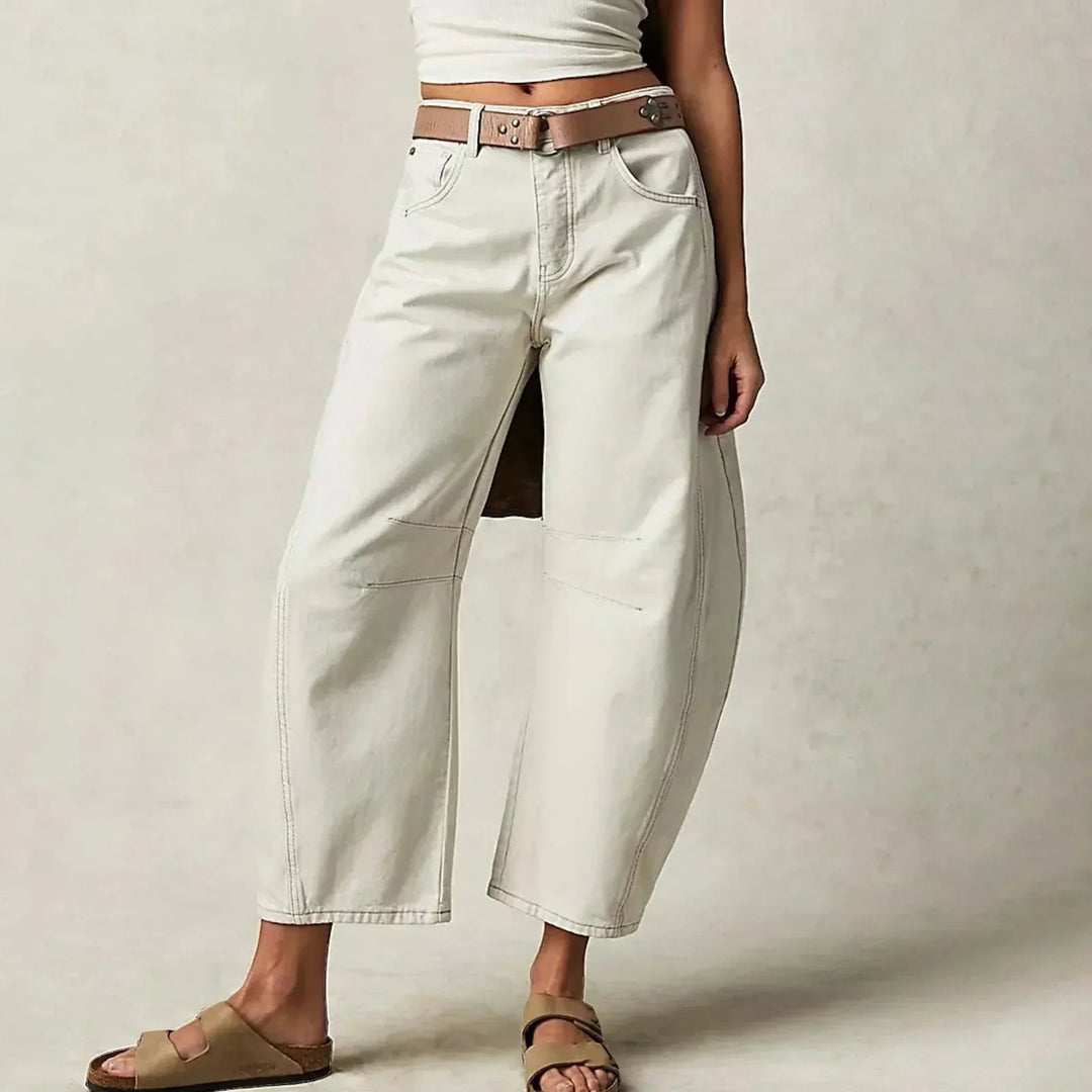 Virginia | Women's High-Waisted Barrel Leg Trousers