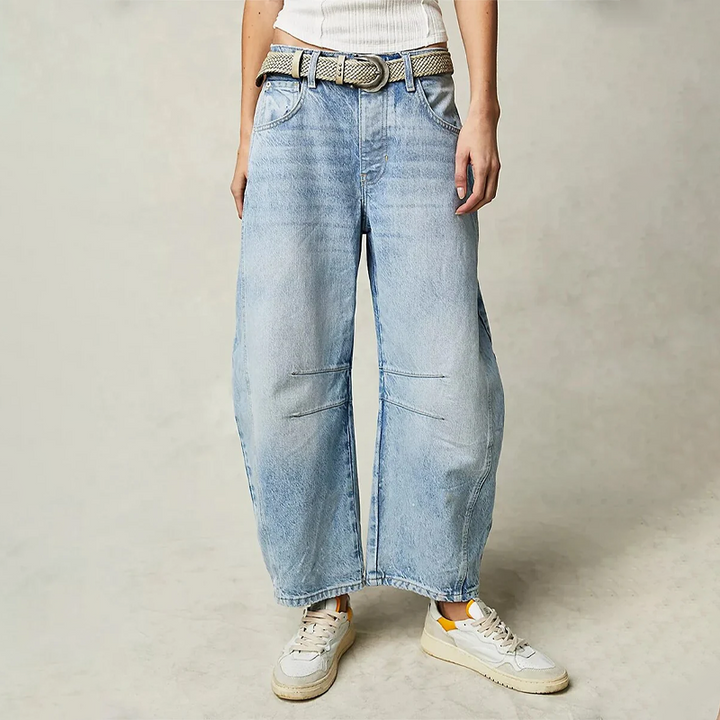 Virginia | Women's High-Waisted Barrel Leg Trousers