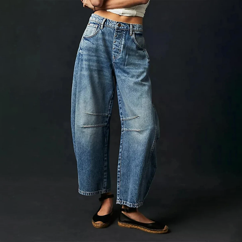 Virginia | Women's High-Waisted Barrel Leg Trousers