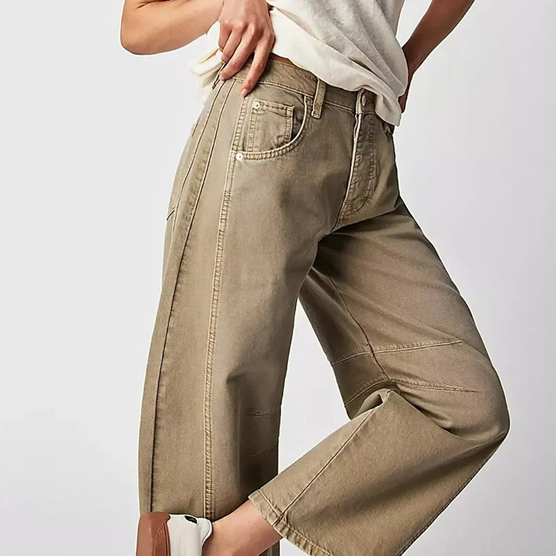 Virginia | Women's High-Waisted Barrel Leg Trousers