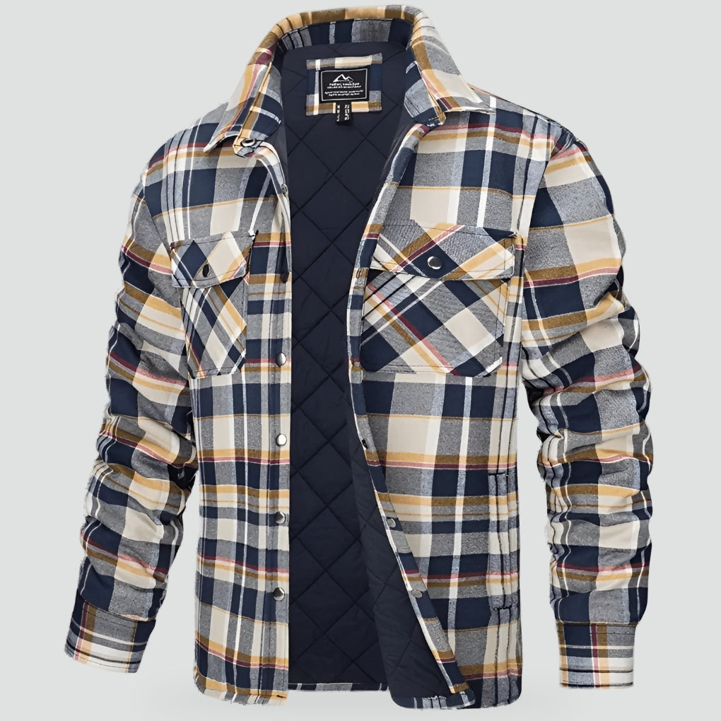 Ambrose | Men's Checked Flannel Overshirt Cotton Button Up