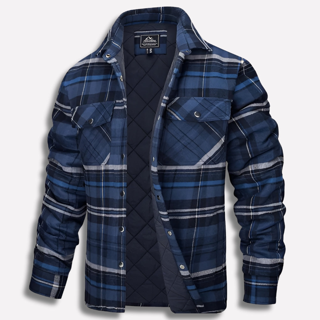 Ambrose | Men's Checked Flannel Overshirt Cotton Button Up