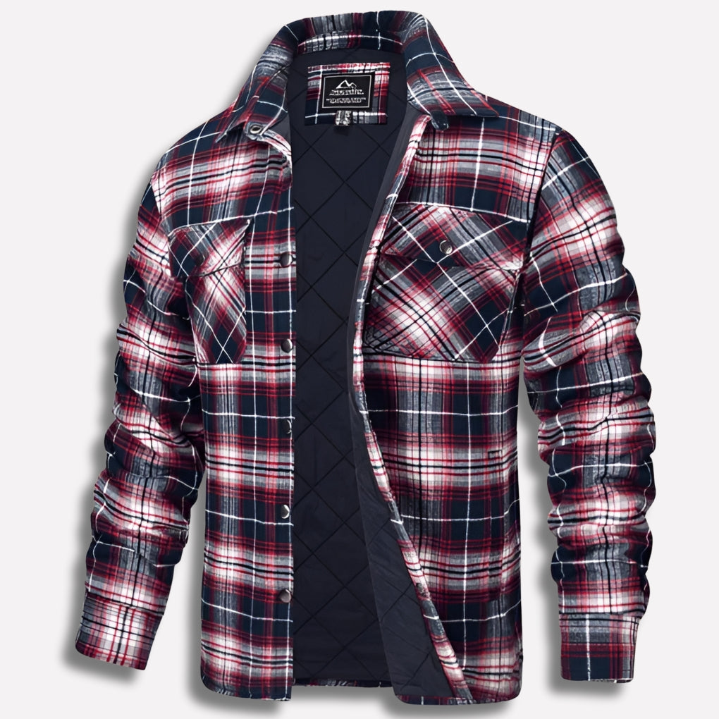 Ambrose | Men's Checked Flannel Overshirt Cotton Button Up