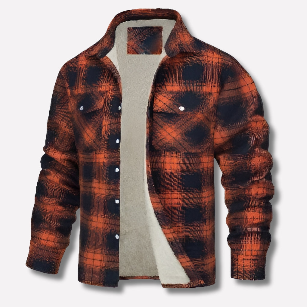 Ambrose | Men's Checked Flannel Overshirt Cotton Button Up