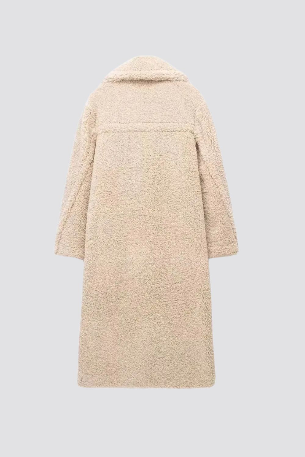 Rose | Women's Long Teddy Coat Faux Fur Double-Breasted Lapels