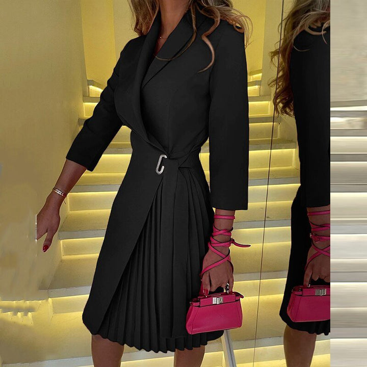 Elise | Women's Notched Collar Blazer Dress Tailored Polyester
